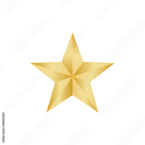 Golden star isolated on a white background