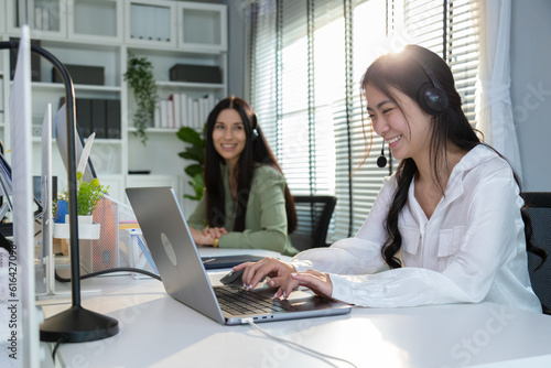 Portrait of young business friends gathered in a modern office conference room and worked as a team
