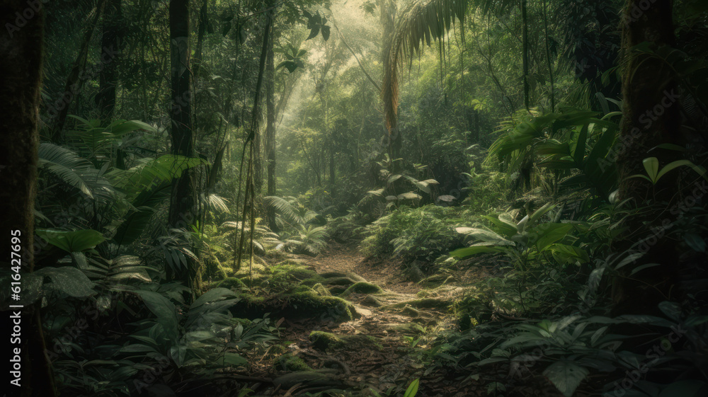 Deep tropical jungles of Southeast Asia. Generative AI Deep tropical jungles of Southeast Asia. Generative AI