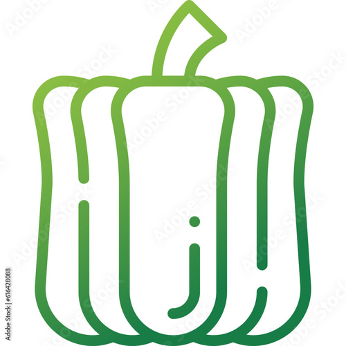 bell pepper gradient line icon