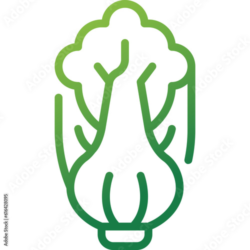 bok choy gradient line icon