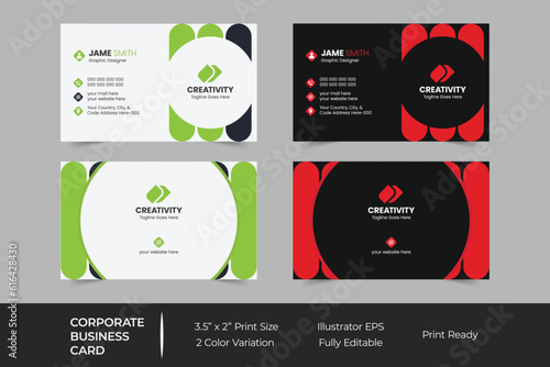 Corporate business card print template 