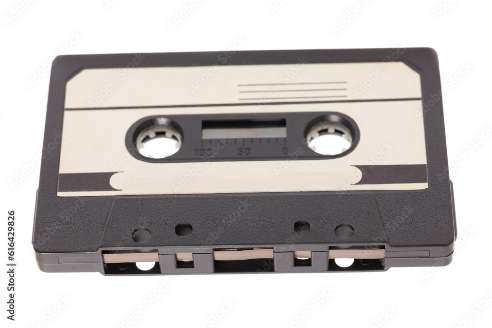 Audio cassette tape isolated on white background