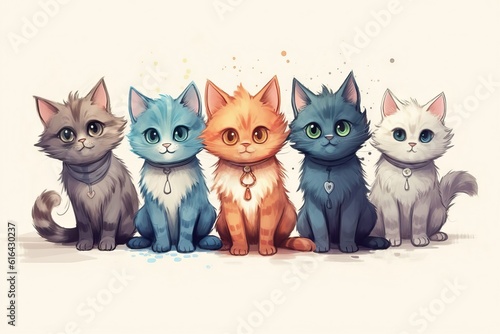 Cute cats colorful, cat day background