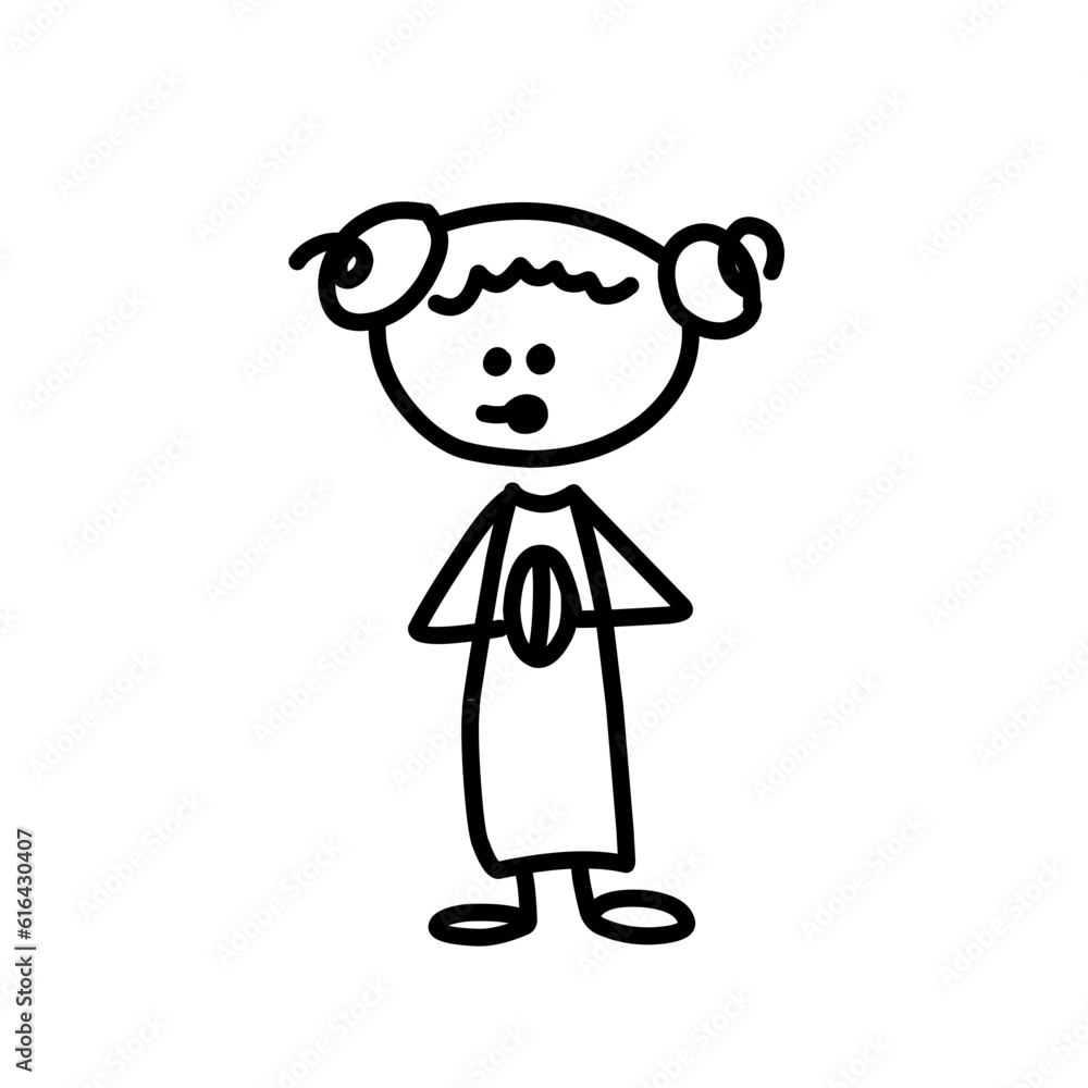 Hand Drawing Cartoon Happy Kids Hand Drawing Cartoon Happy Kids