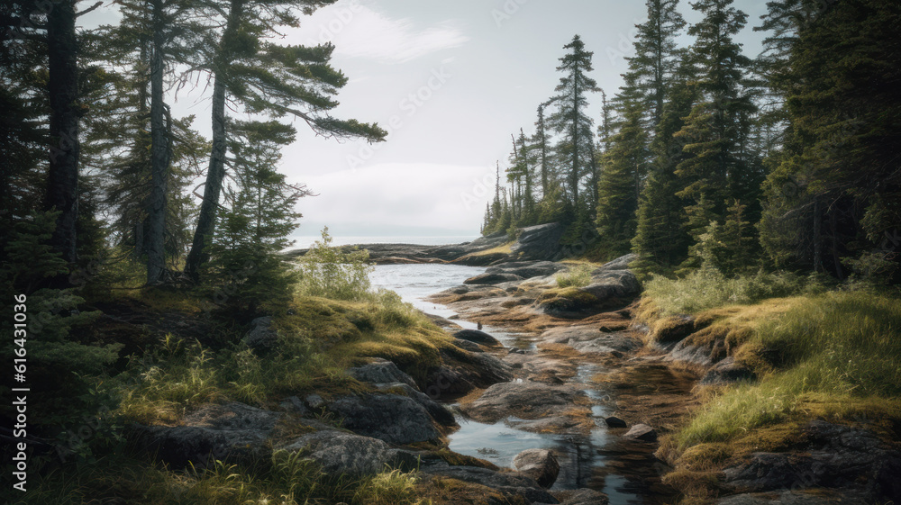 Isle Royale National Park Michigan. Generative AI Isle Royale National Park Michigan. Generative AI