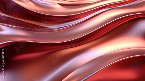Abstract pink liquid background with metal wave