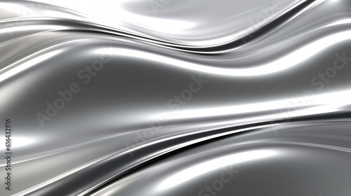 Abstract silver liquid background with metal wave