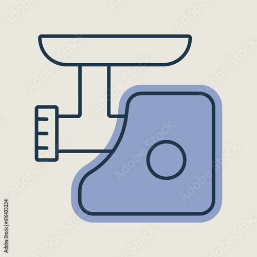 Electric meat grinder vector icon