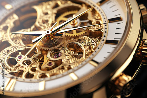 Wallpaper Mural Gold Clockwork macro photorealistic closeup without brand  Torontodigital.ca