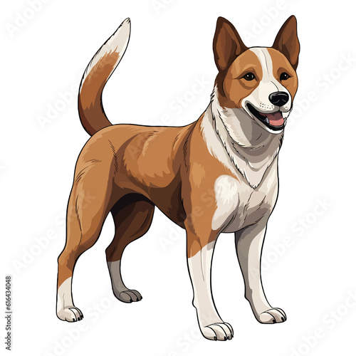 Charming and Expressive  Captivating 2D Illustration of a Basenji Dog