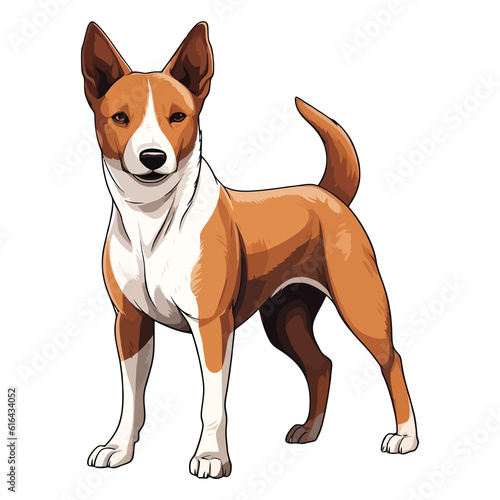 Charming and Expressive: Captivating 2D Illustration of a Basenji Dog