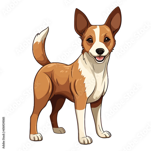 Charming and Expressive  Captivating 2D Illustration of a Basenji Dog