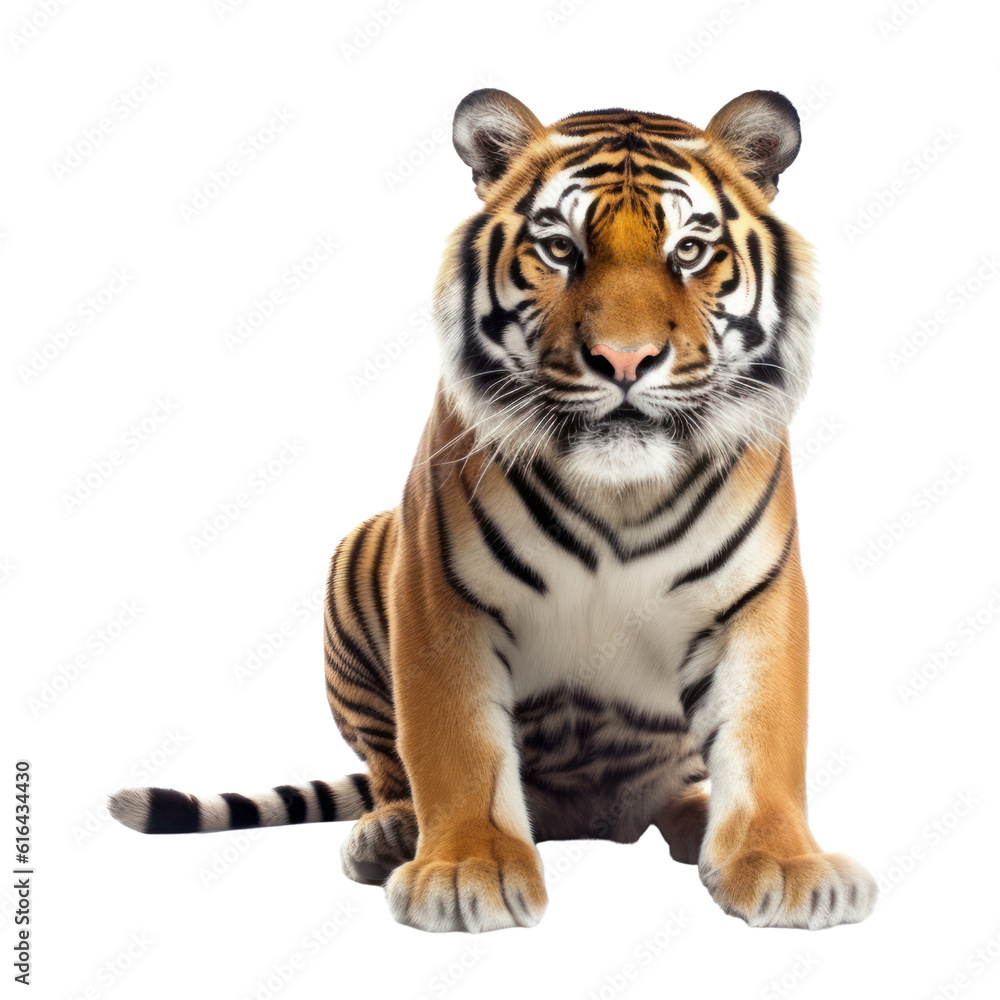 Naklejka premium bengal tiger isolated on transparent background cutout