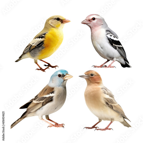 birds isolated on transparent background cutout