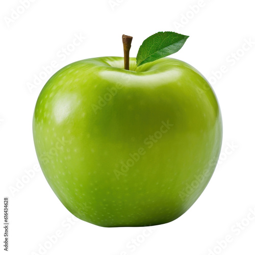 green apple isolated on transparent background cutout
