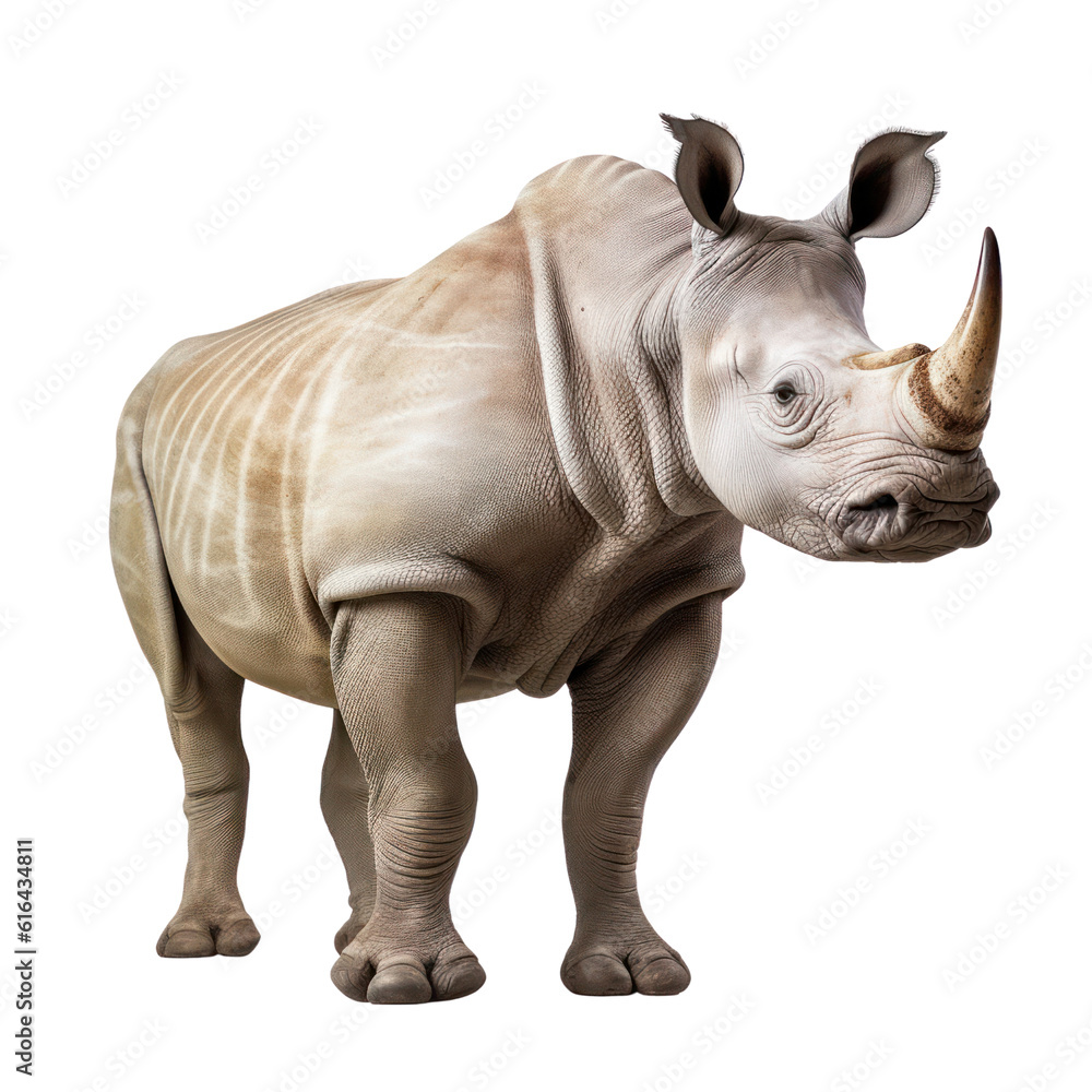 Fototapeta premium rhino isolated on transparent background cutout