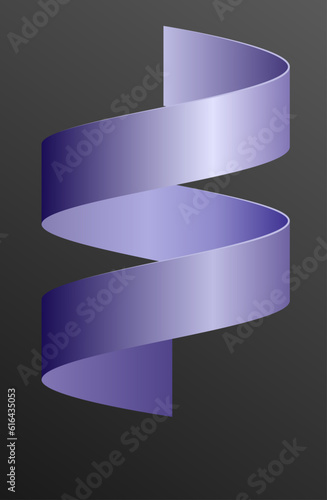 Rolled sheet of paper. Vector illustration of a strip of twisted paper on a dark background. Sketch for creativity.