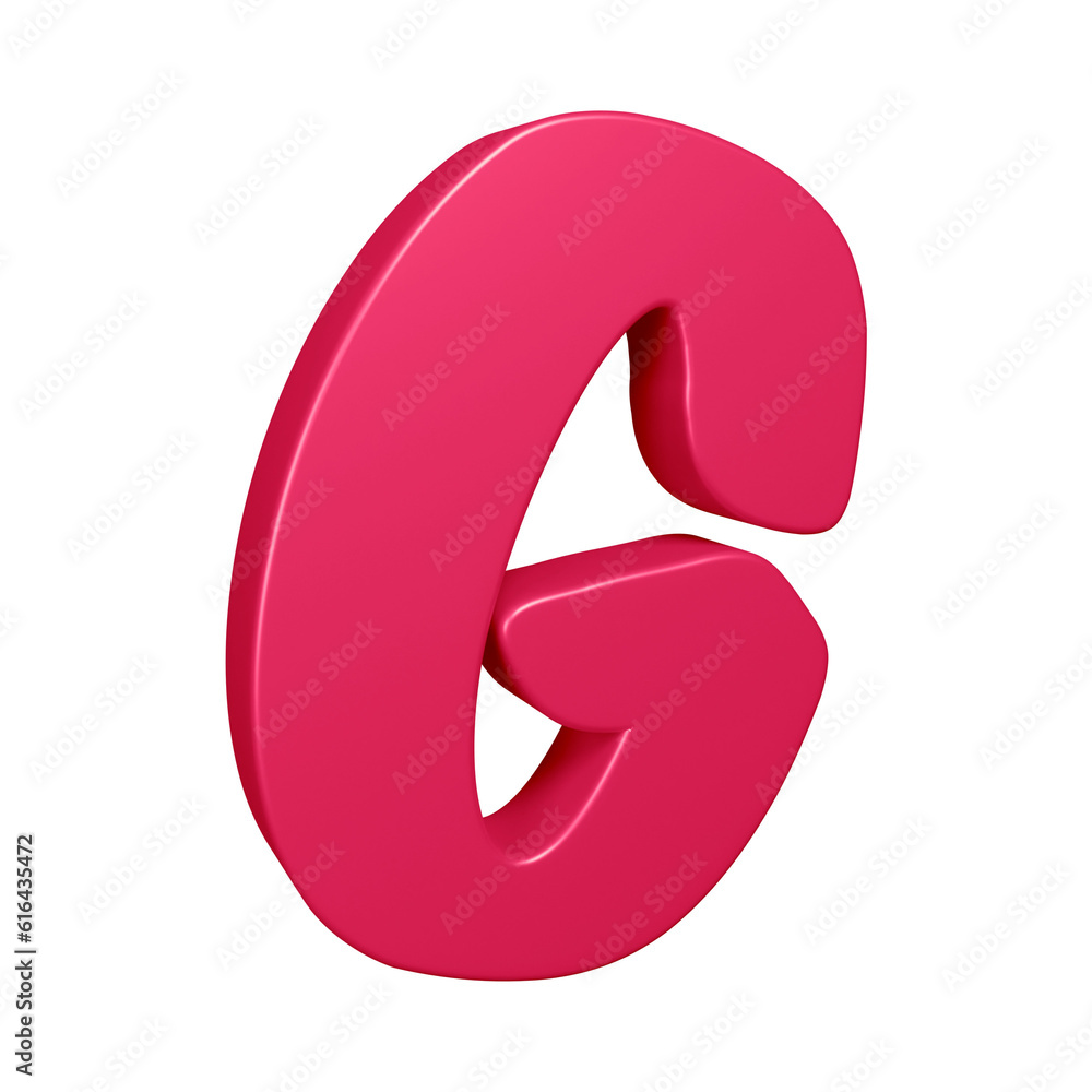 Pink alphabet letter g in 3d rendering for education, text concept Pink alphabet letter g in 3d rendering for education, text concept