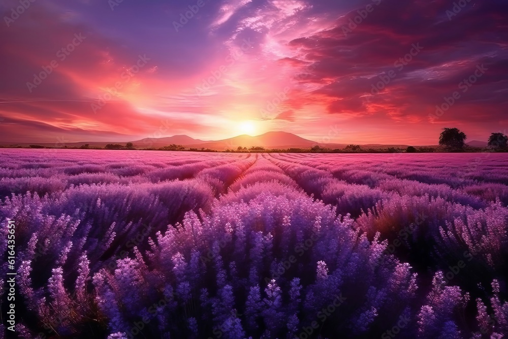 Captivating Journey through a Radiant Lavender Field, as the Sun Sets and Infuses the Air with Fragrant Bliss Captivating Journey through a Radiant Lavender Field, as the Sun Sets and Infuses the Air with Fragrant Bliss