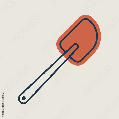 Silicone kitchen spatula vector icon