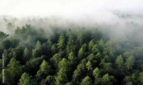 Lush Rainforest with morning fog © STORYTELLER
