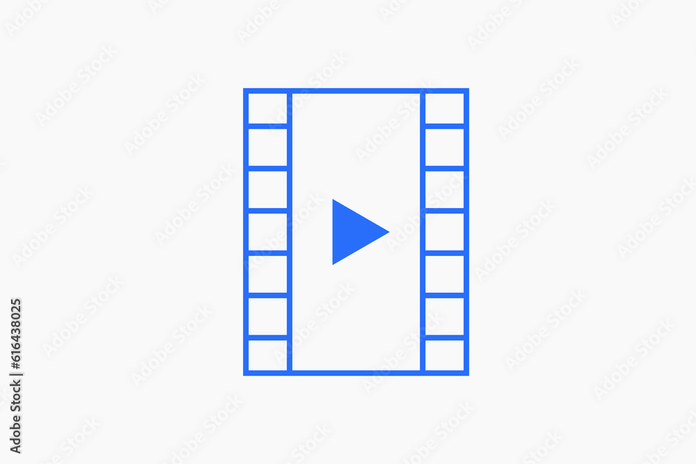 Geometric filmstrip illustration in flat style design. Vector illustration and icon. 