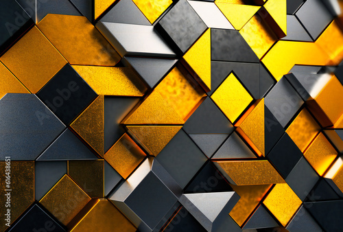 gray and yellow geometric wall texture