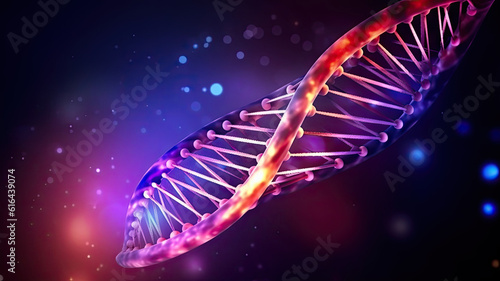 Human cell biology DNA molecular structure. Generative AI.