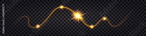 Lightning thunder bolt, electric discharge shock effect. Yellow glowing crack, flash light explosion. Luminous electricity strike collision. Vector illustration, isolated on transparent background