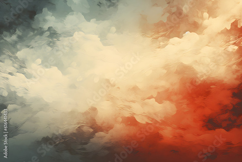 red, black, white abstract smoke texture duo color gradient background - generative ai