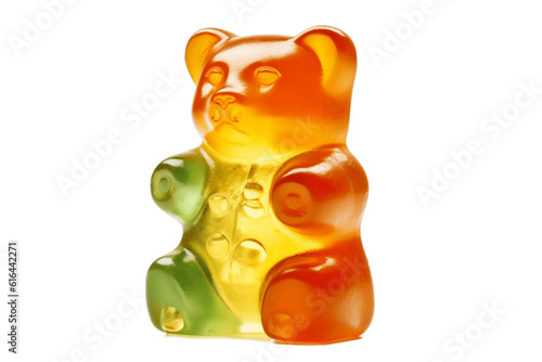Gummy Bear Isolated on a Transparent Background. AI photo