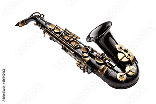 Saxophone Isolated on a Transparent Background. AI