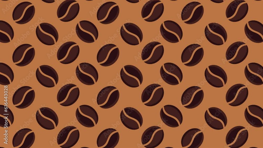 coffee beans pattern background loop animation video coffee beans pattern background loop animation video