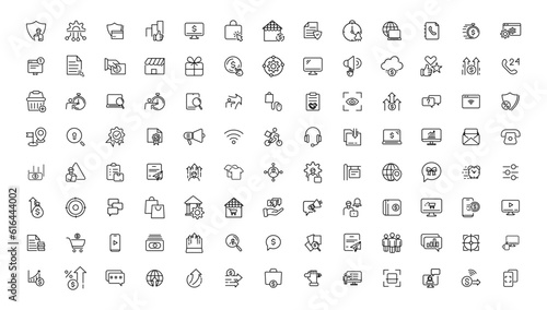 Digital business linear icons collection.Set of thin line web icon set  simple outline icons collection  Pixel Perfect icons  Simple vector illustration