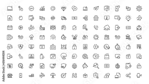 Digital business linear icons collection.Set of thin line web icon set  simple outline icons collection  Pixel Perfect icons  Simple vector illustration