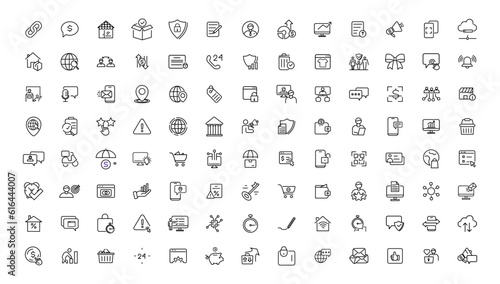 Digital business linear icons collection.Set of thin line web icon set  simple outline icons collection  Pixel Perfect icons  Simple vector illustration