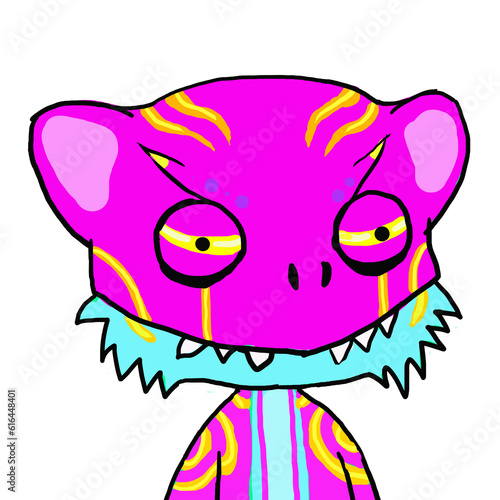 cartoon monster character design colorful children comic screaming alien