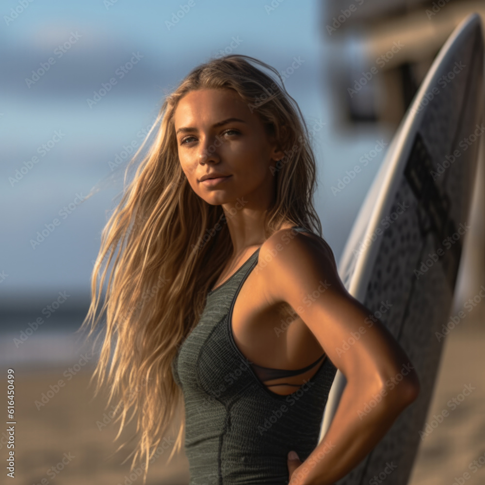 surfer girl on surfboard. portrait of a surf girl surfer girl on surfboard. portrait of a surf girl