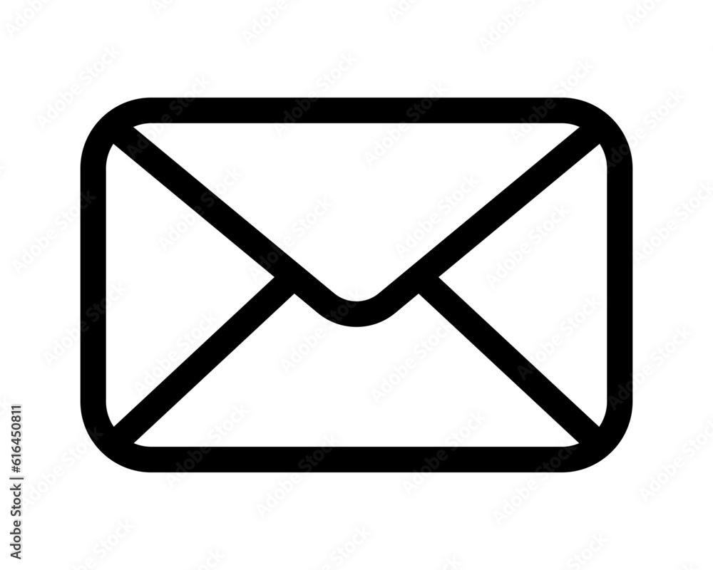 Vector mail icon. Email, envelope, letter symbol illustration. Black line icon. Vector mail icon. Email, envelope, letter symbol illustration. Black line icon.