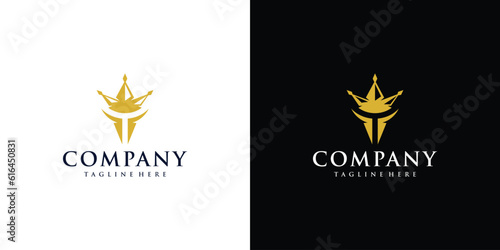 Letter T Crown icon logo template