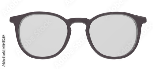 Black glasses isolated on transparent background.