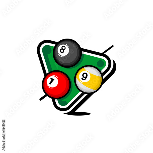 vector illustration of billiard ball on white background	