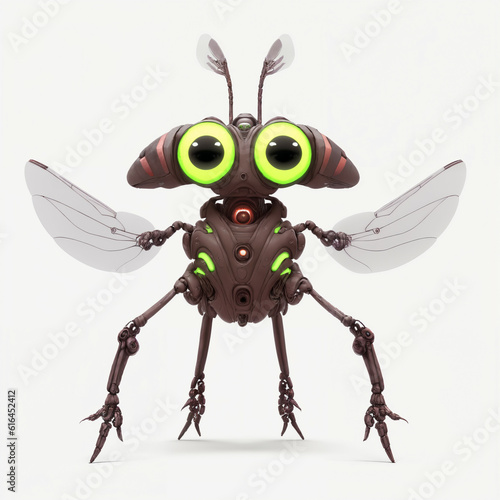 Insectlike cyborg. Isolated...