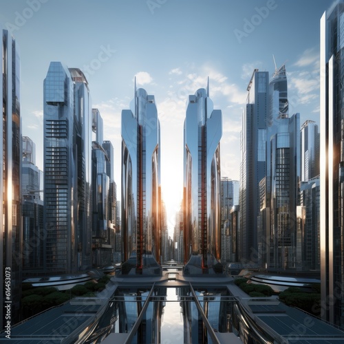 A group of skyscrapers of the future