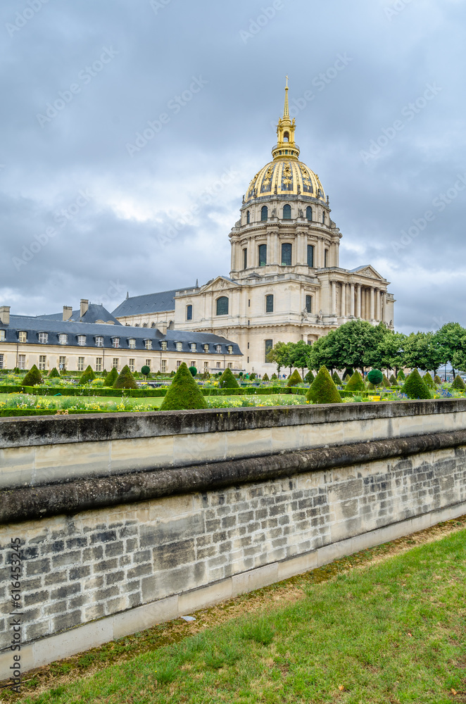View of the Dome des Invalides in Paris, France