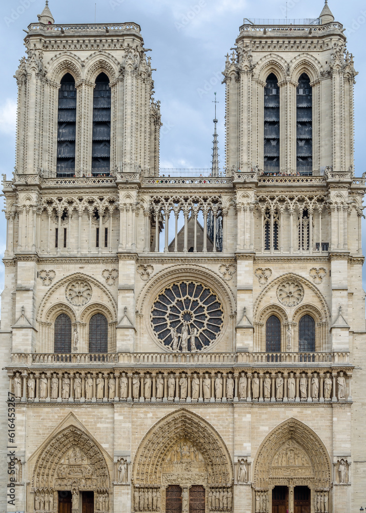 Facade of Notre-Dame de Paris Cathedral Facade of Notre-Dame de Paris Cathedral