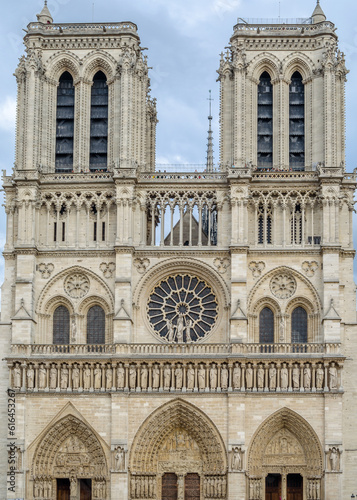 Facade of Notre-Dame de Paris Cathedral