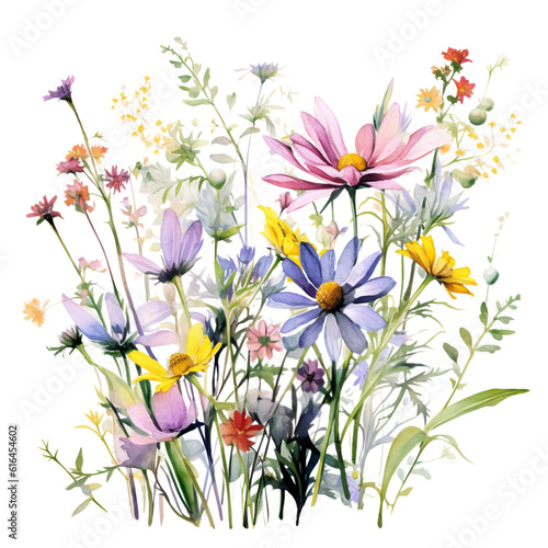 Wildflower Watercolor Clip Art  Watercolor Illustration  Flowers Sublimation Design  Flower Clip Art