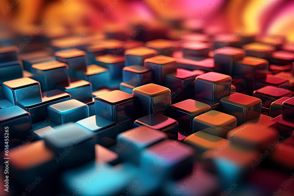 Abstract 3D technology background. AI technology generated image Abstract 3D technology background. AI technology generated image